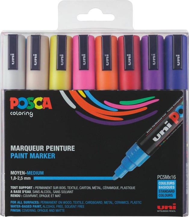Image du produit Posca Marqueur PC-5M pointe ogive (Multicolore, 2.50 mm, 16 x)
