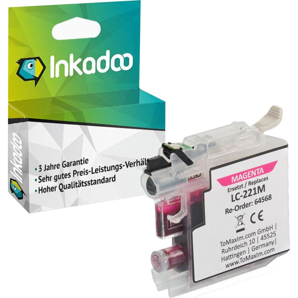 Inkadoo, Druckerpatrone, Kompatibel Tinte für Brother LC-221 (M)