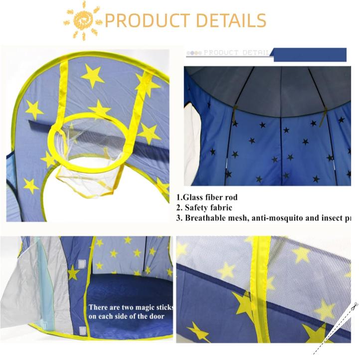 Immagine prodotto Benebomo 3-in-1 Blue Rocket Tunnelzelt