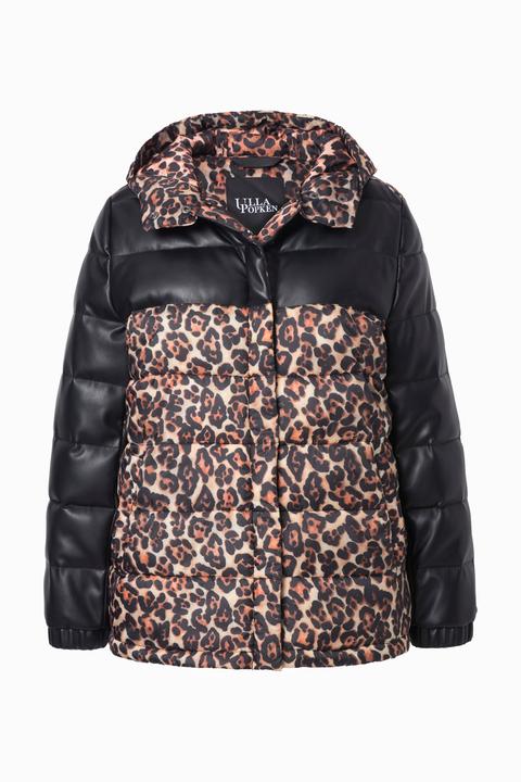 Immagine prodotto Ulla Popken Giacca trapuntata HYPRAR con similpelle, design leopardato e materiale riciclato (58)