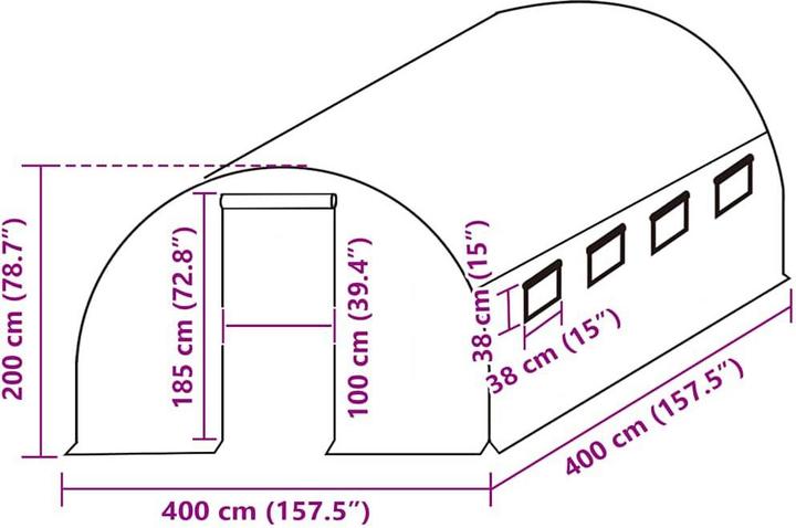 Image du produit vidaXL Gewächshaus Ersatzabdeckung