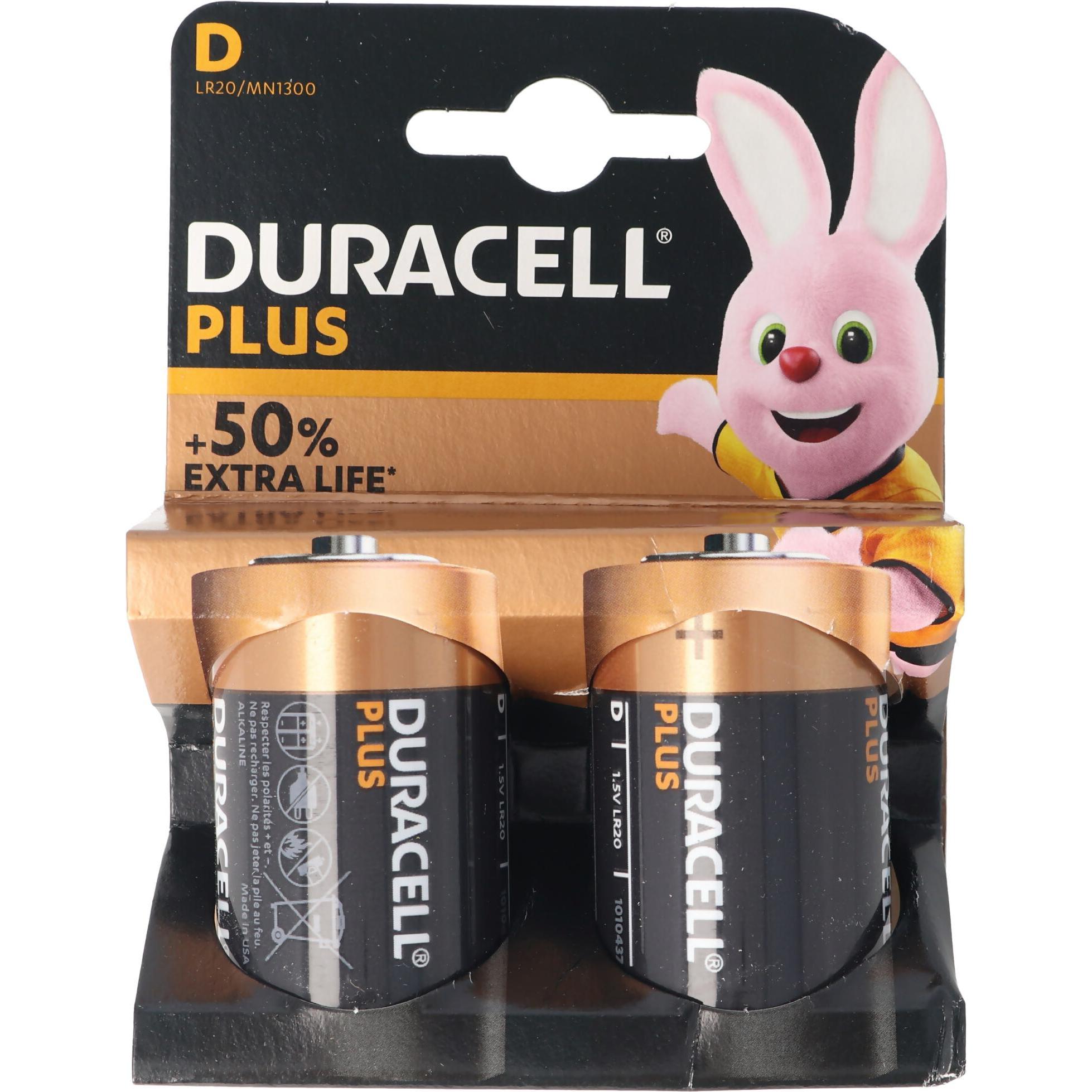 Duracell Plus (2 Stk., D, 15000 mAh), Batterien + Akkus