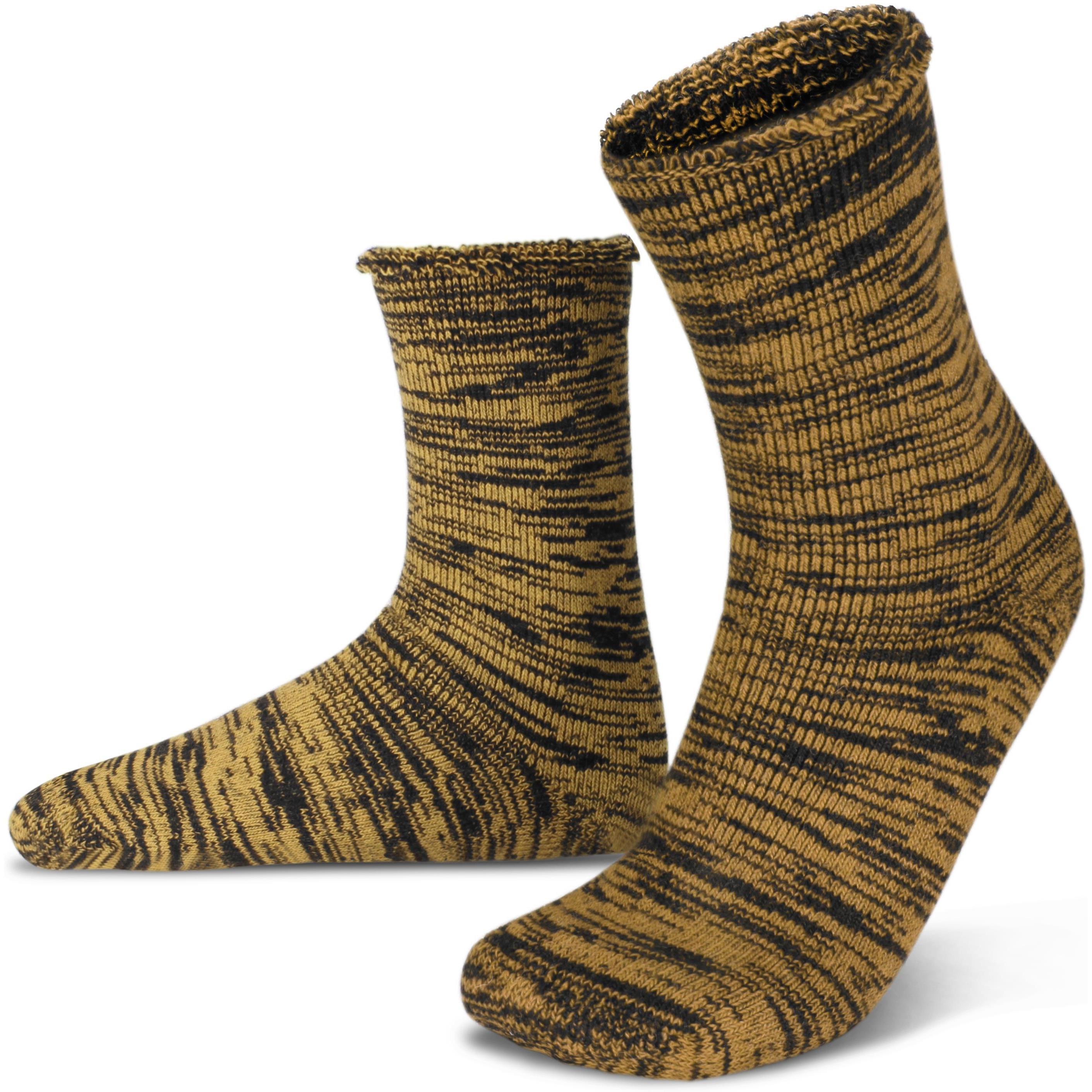 Polar Husky, Herren, Socken, Farbige Vollplüsch-Socken mit Wolle, Gelb, (Einzelpack, 35 - 38)