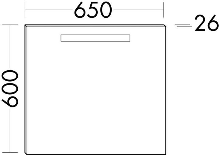 Actual product image burgbad Eqio miroir lumineux avec éclairage LED horizontal, 650x26x600mm, SIGP065PN258, SIGP065PN258 (65 x 60 cm)