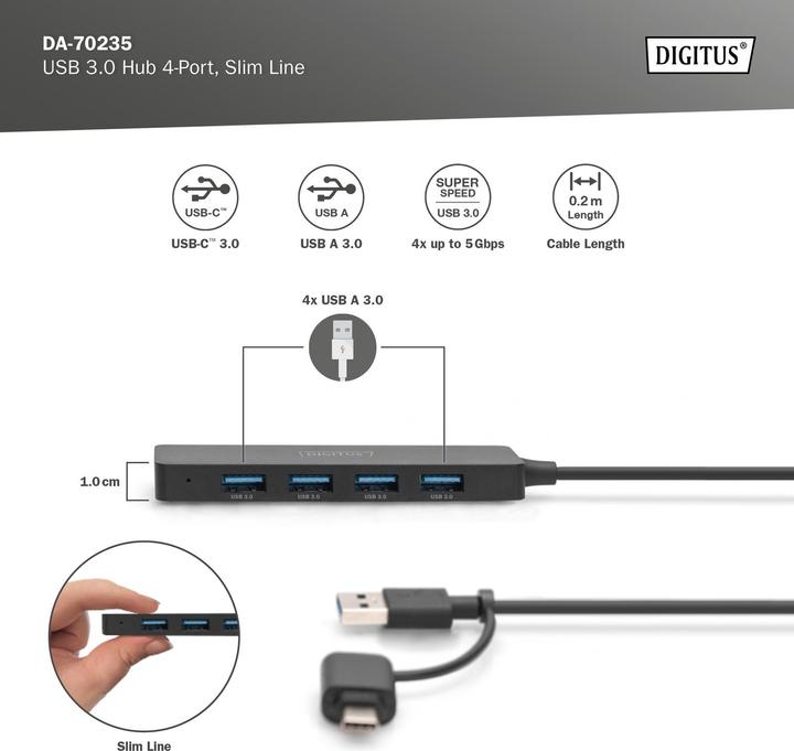 Image du produit Digitus DA-70235 (USB-C, 4 ports)