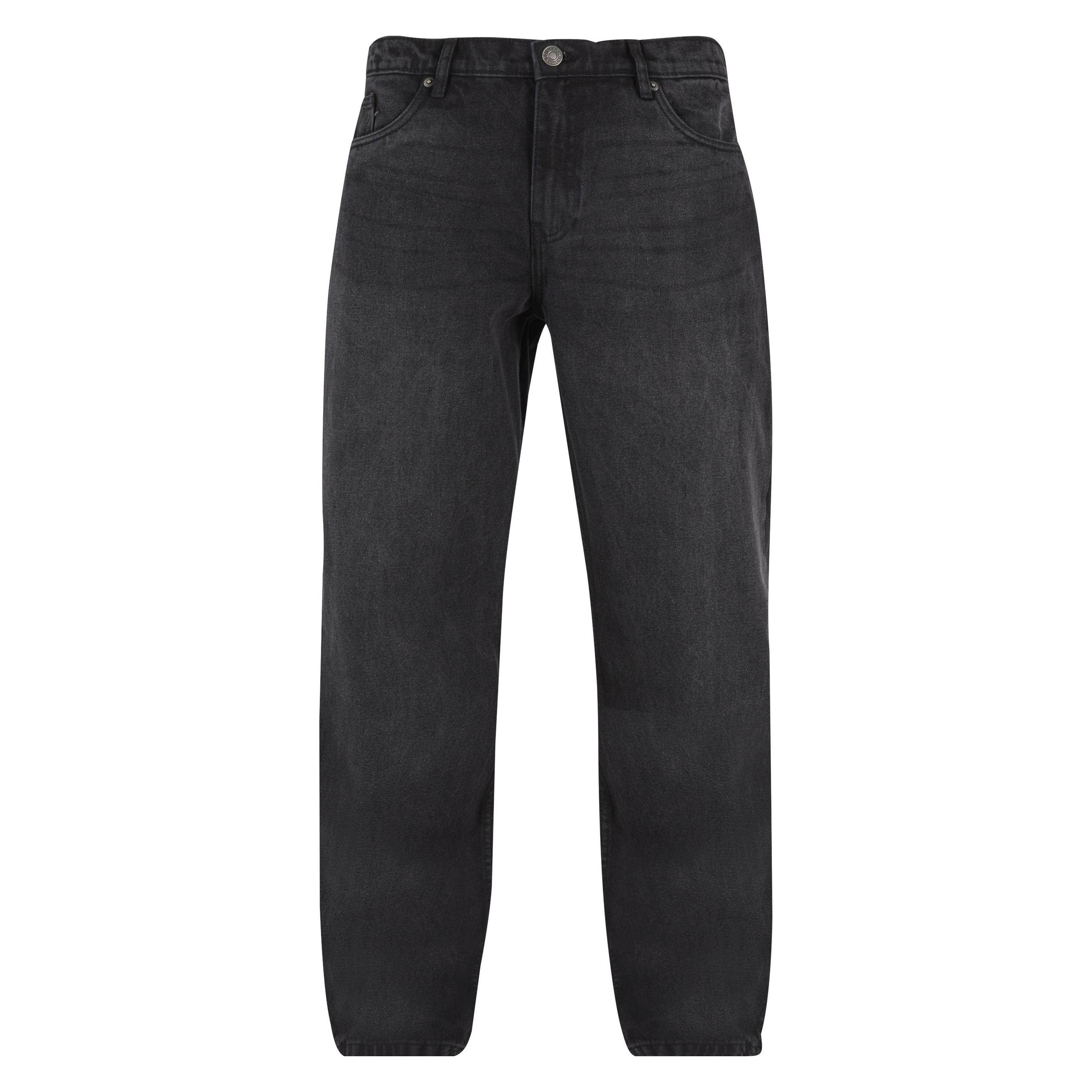 Urban Classics, Herren, Jeans, Heavy Ounce Straight Fit Zipped Jeans - 159787, Blau, Schwarz, (36)
