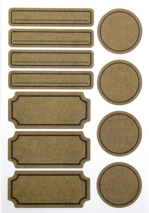 Artoz Motif sticker labels 6 pieces Brown