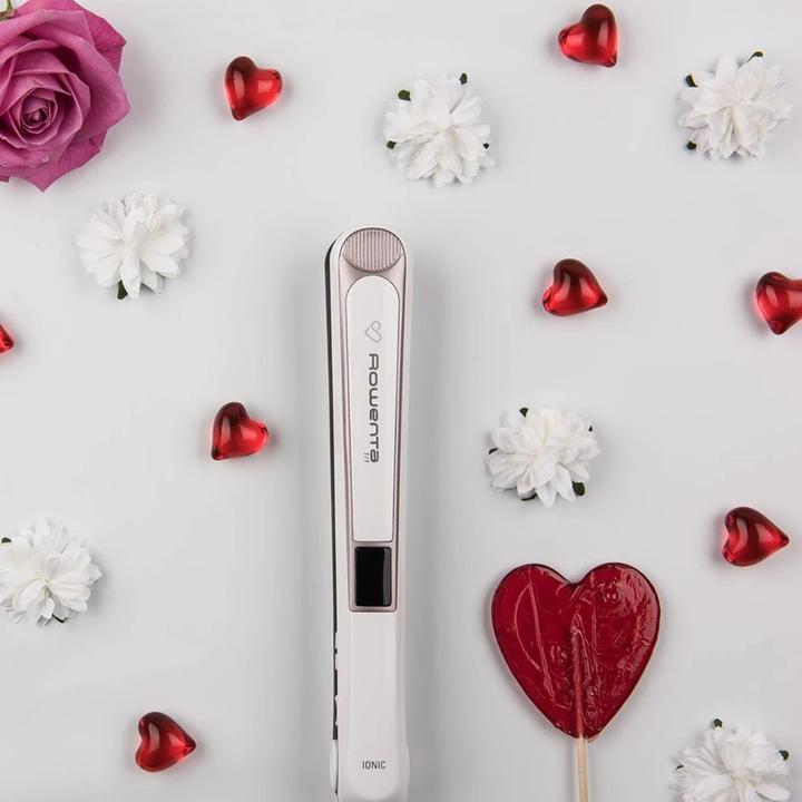 Actual product image Rowenta SF7460 hair styling tool Straightening iron Warm Pink, White