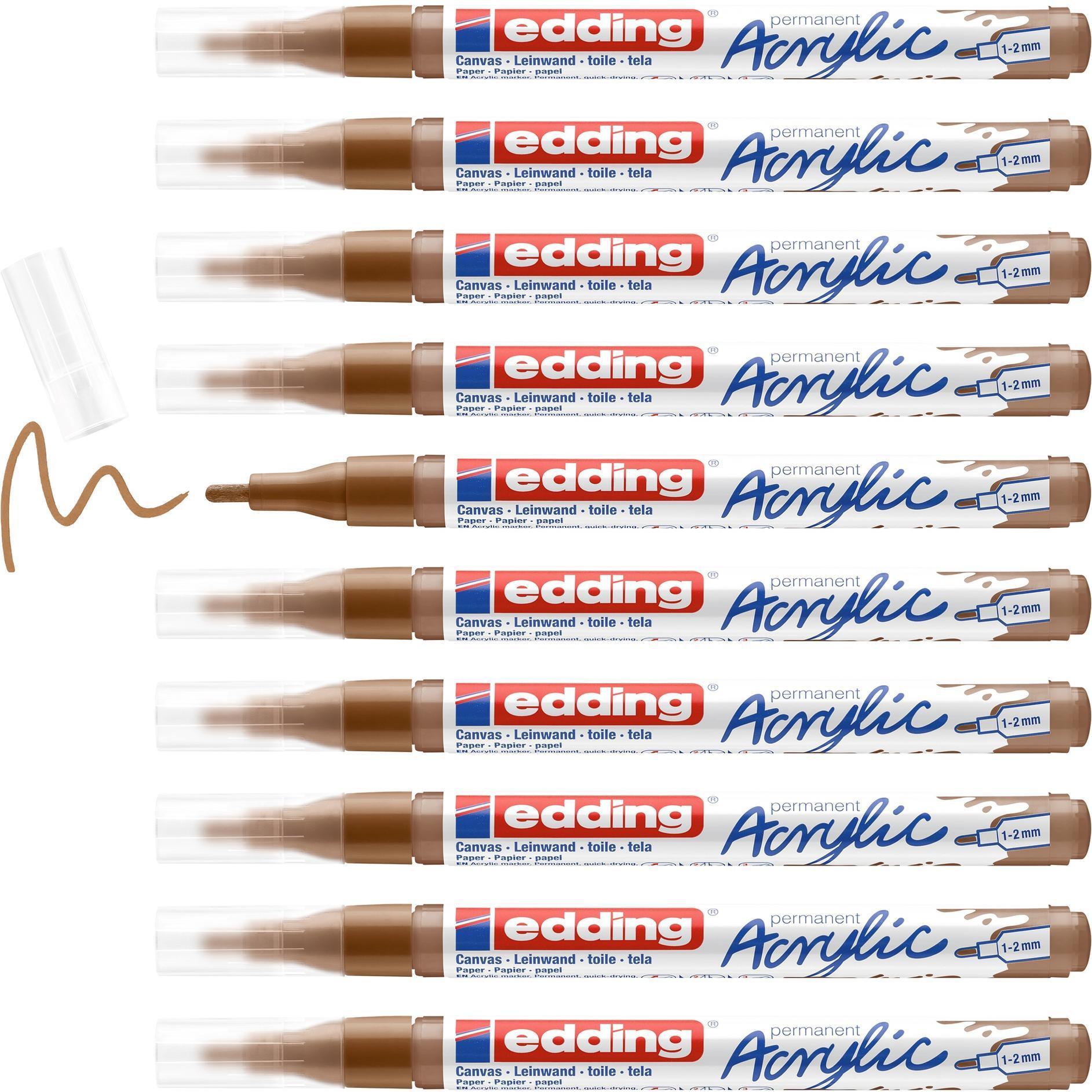 Thumbnail - 10x Edding, Marker, Acrylmarker 5300 Fein (Haselnuss, 2 mm, 1 x)