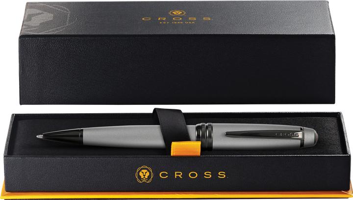 Image du produit Cross Stylo à bille Bailey gris mat, finitions PVD noir (Gris mat avec noir, 1 x)