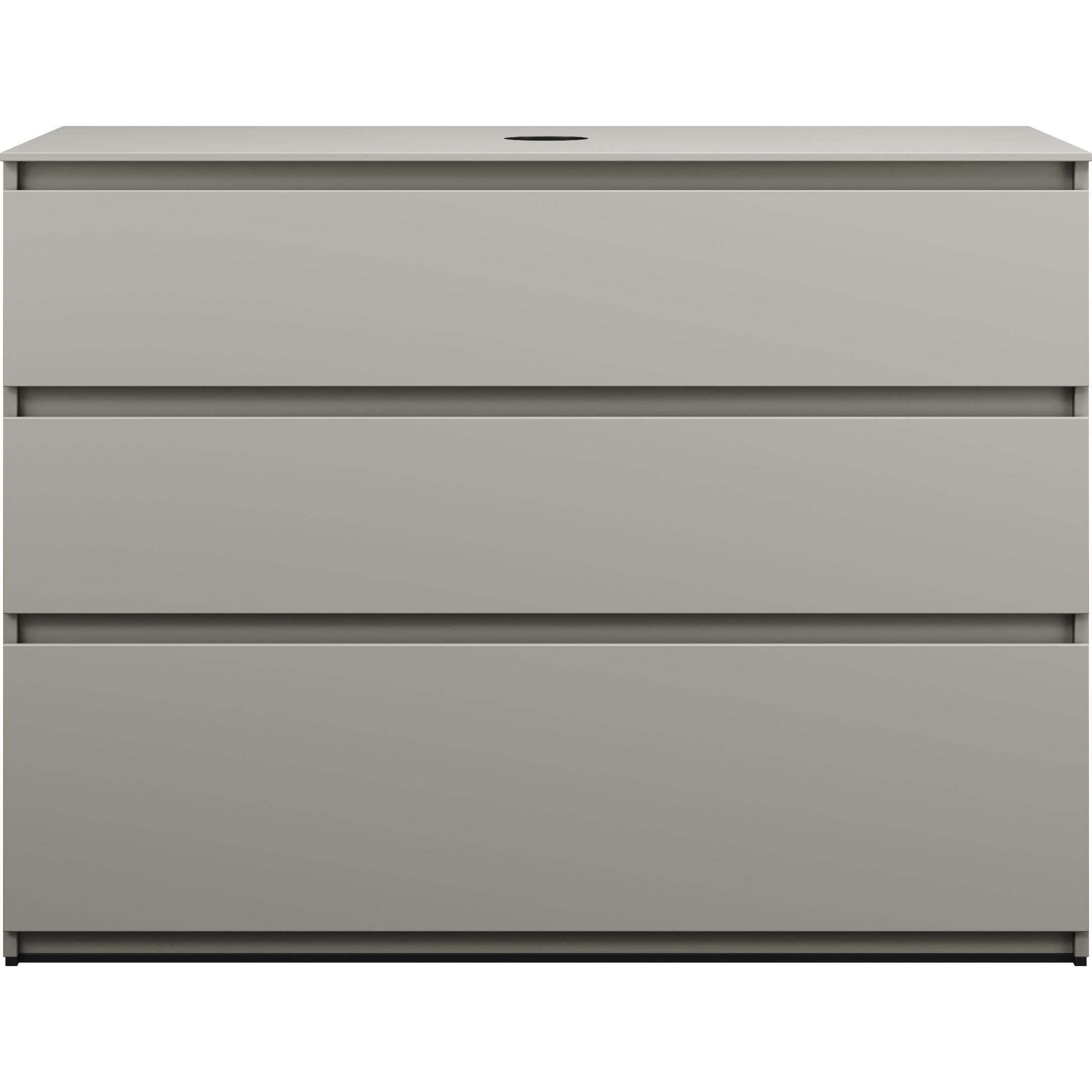 burgbad, Waschtischkonsole, Lin20 Waschtischunterschrank inklusive Konsolenplatte, 3 Auszüge, Tiefe 552, 1202x552x900mm