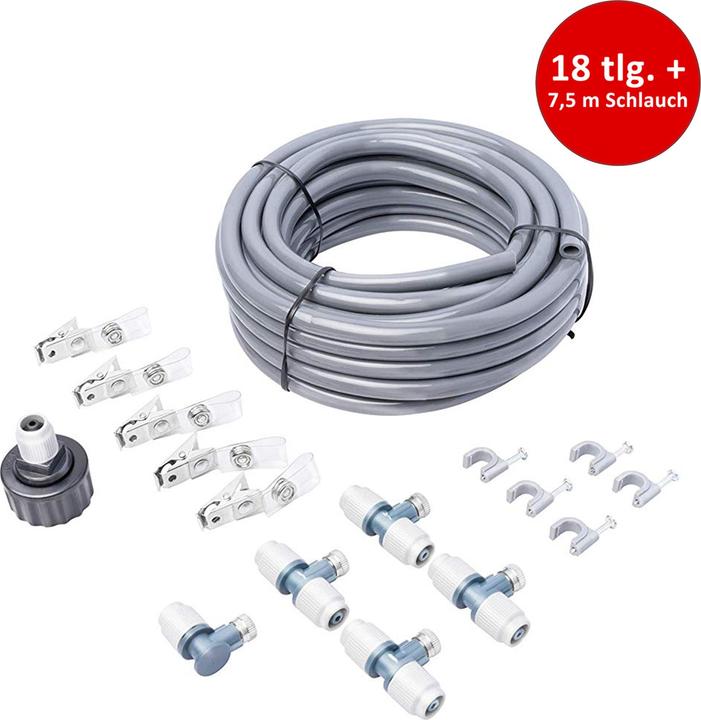 Produktbild UPP Wasserzerstäuber Wassernebler Sprühnebler Nebeldüse Bewässerungs-Set 7,5m 18 tlg. (Tropfbewässerung Set)