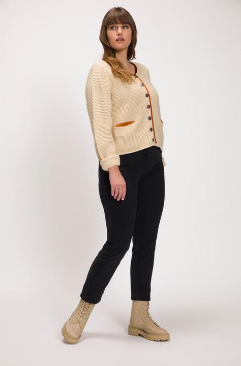 Produktbild Ulla Popken Strickjacke, Rundhalsausschnitt, Langarm (54)
