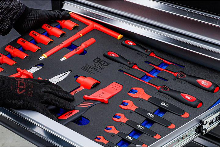 Actual product image BGS Tool Tray 3/3: VDE Socket Set 10 mm (3/8") Drive 26 pcs.