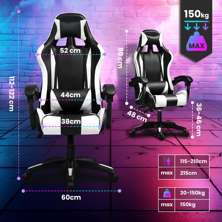 Actual product image Extralink Gaming chair | office swivel bucket black-white G-526