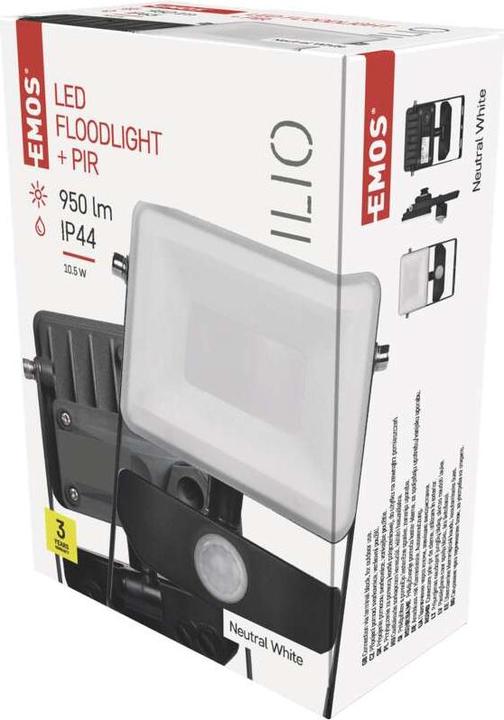 Produktbild Emos LED Flutlicht ILIO mit Bewegungsmelder, 10,5W (950 lm, IP44)