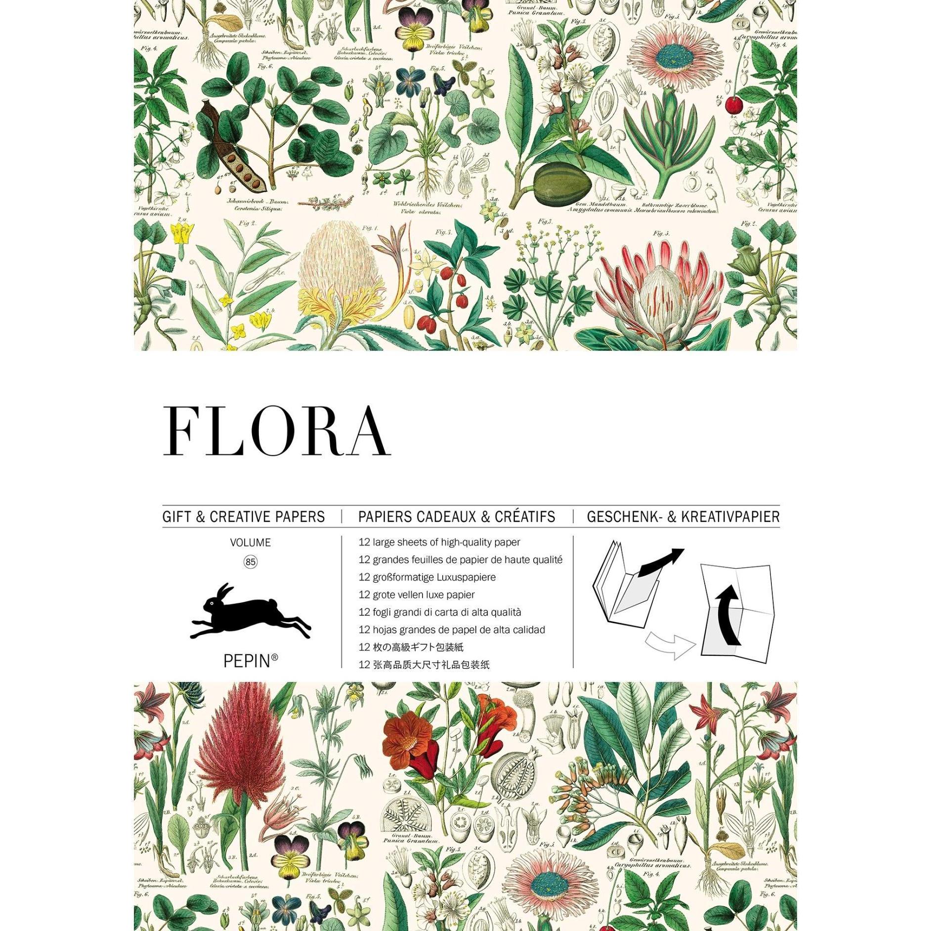 The Pepin Press, Geschenkverpackung, Flora (Geschenkpapier, 12 x)