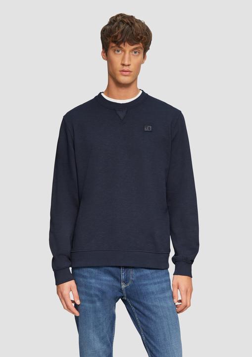 Produktbild s.Oliver Sweatshirt Sweatshirt mit Garment Dye und Logo-Detail (L, M)