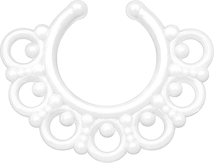 Produktbild Star Piercing Fake Septum Tribal mit Kugeln weiss (Kunststoff, ohne Messing)