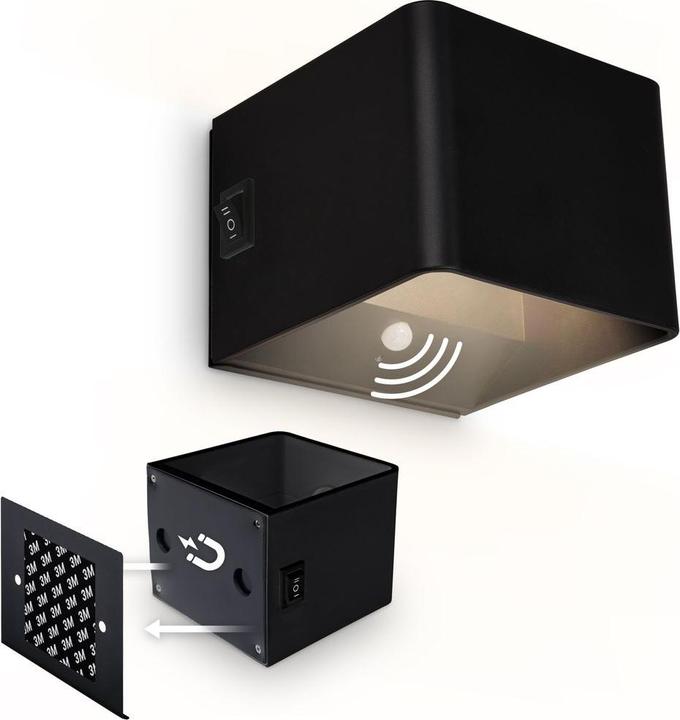 Produktbild Briloner BORRA LED Akku Wandleuchte mit Sensor - Schwarz (100 lm)