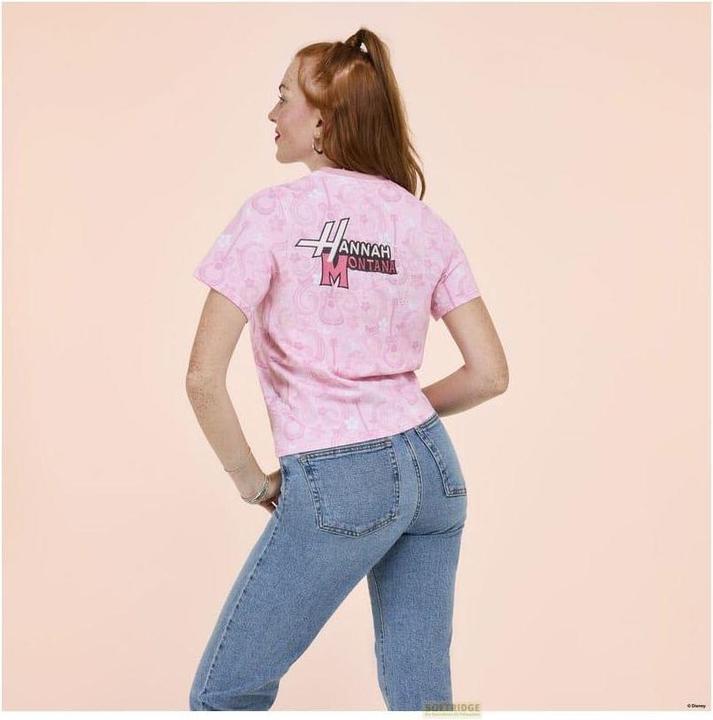 Actual product image Loungefly Disney by Tee T-Shirt Unisex Hannah Montana Shirred Hem Size M (M)