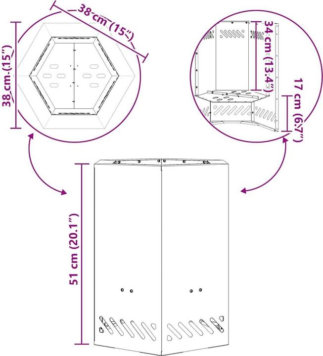 Immagine prodotto vidaXL Outdoor Feuerplatz (38 cm)