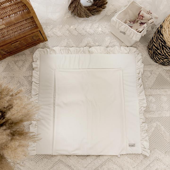 Immagine prodotto Baby-Nest Fasciatoio in velluto con cuscinetto impermeabile rimovibile | Crema (80 x 75 cm)