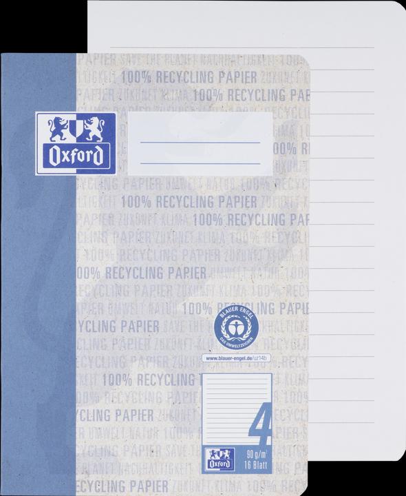 Image du produit Oxford Cahier d'école recyclé, A5, linéature 4 (A5, Pointillés, Non contraignant)