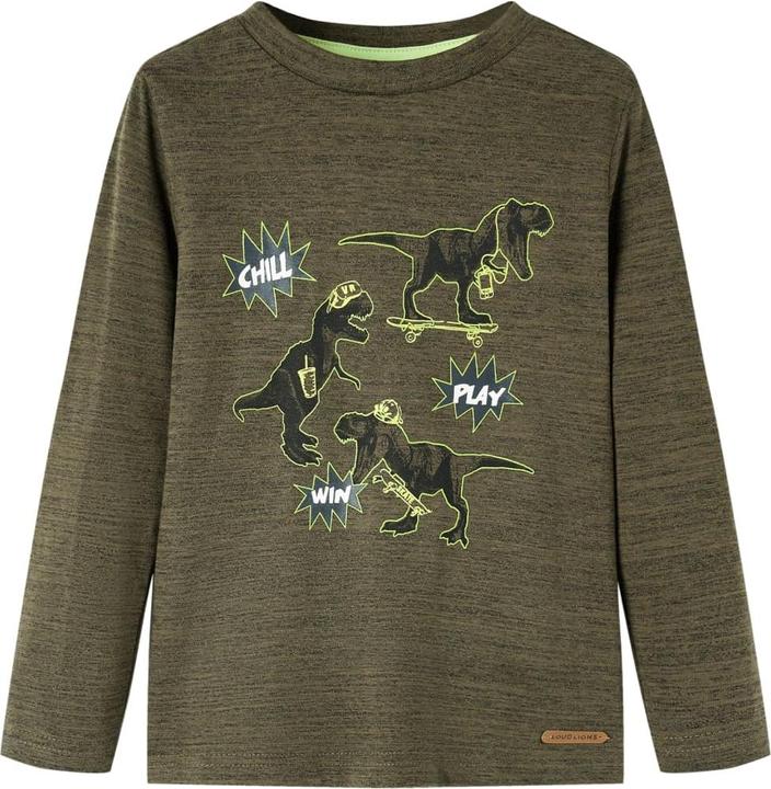 Produktbild VidaXL Kinder-Langarmshirt Dunkles Khaki Melange 104,Material: 80 (104)
