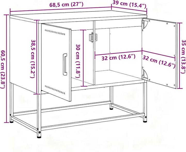 Produktbild vidaXL TV-Schrank (39 x 60.50 x 68.50 cm)