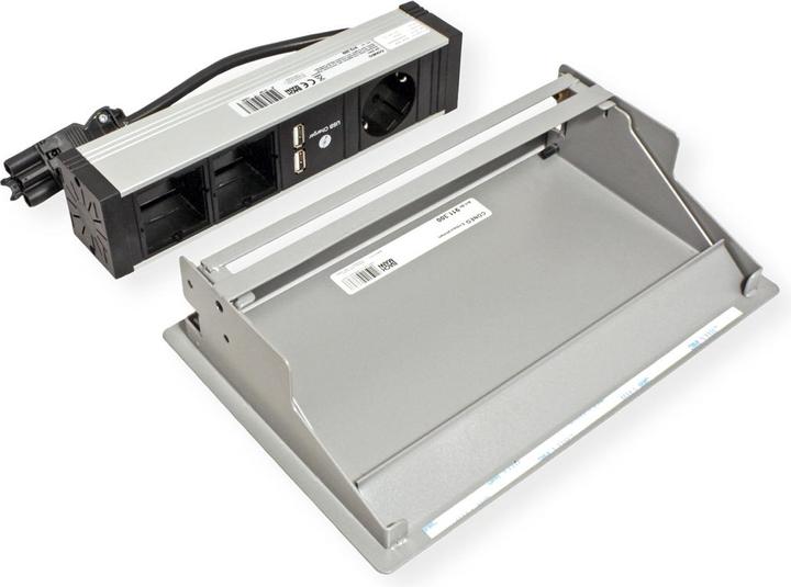 Immagine prodotto Bachmann 900.408 CONEO Set telaio d'installazione e striscia di prese a 4 pieghe (4x, CEE 7/3)