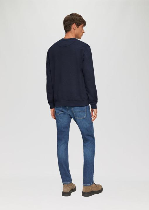 Produktbild s.Oliver Sweatshirt Sweatshirt mit Garment Dye und Logo-Detail (L, M)