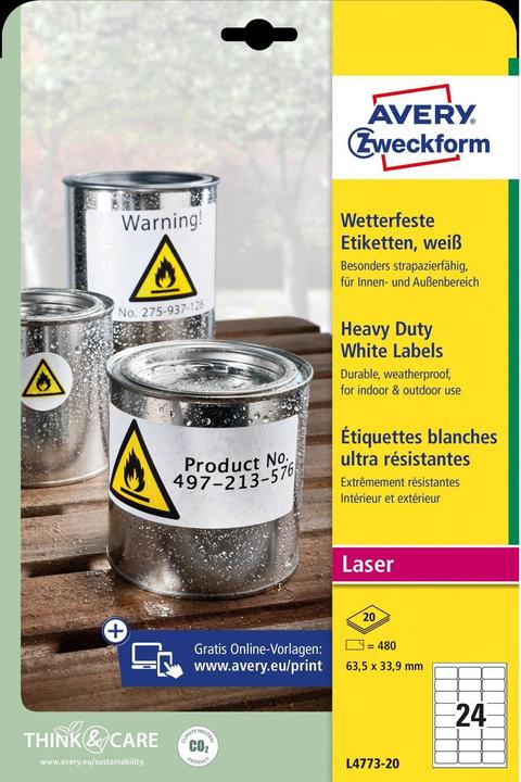 Produktbild Avery Wetterfeste Etiketten