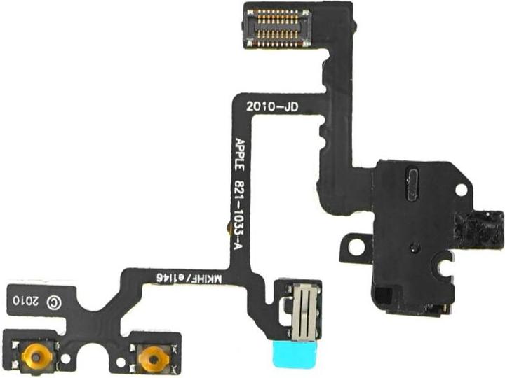 Actual product image OEM Audio Jack Flex Cable for iPhone 4 black (Apple iPhone 4)