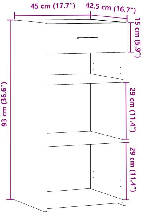 Produktbild vidaXL Sideboard (45 x 42.5 x 93 cm)