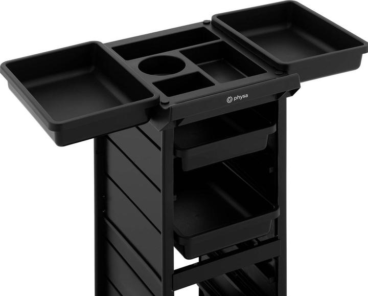 Produktbild Physa Rollbarer Friseurtrolley Friseurwagen Kosmetikwagen 4 Schubladen 10 kg schwarz