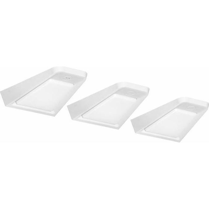 Orno DIKI 3er-Set LED-Unterschranklampen, 3x2W, 4000K, mit berührungslosem Schalter, weiss, Batterien + Akkus