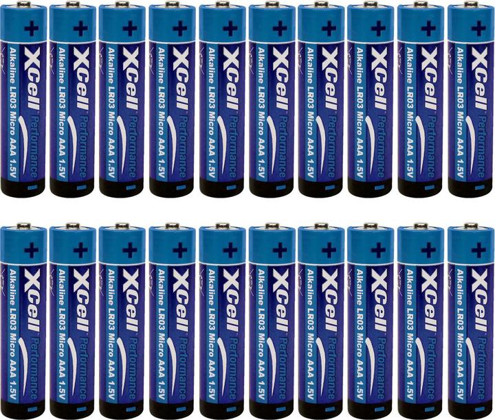Image du produit XCell Pile de type AAA (Micro), LR03, alcaline, 1,5V, lot de 20 (20 pcs, AAA)