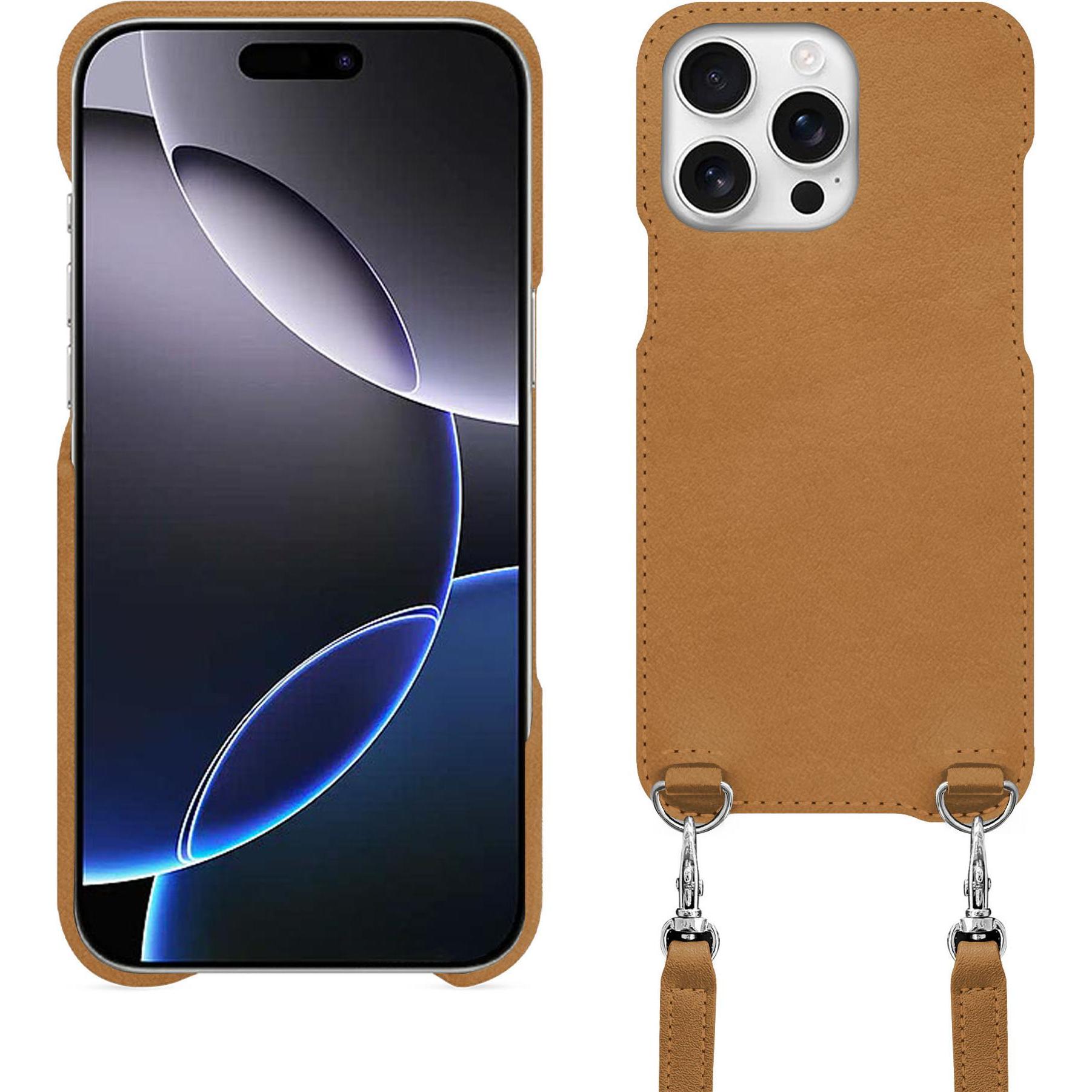 Noreve Schutzhülle mit Schulterriemen Apple iPhone 16 Pro Max (Apple iPhone 16 Pro Max), Smartphone Hülle, Grau