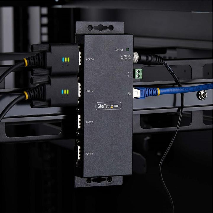 Produktbild StarTech com I43-SERIAL-ETHERNET, IEEE 802.3i, IEEE 802.3u, 0 - 60 °C, -20 - 75 °C, 5 - 95%, 179 mm