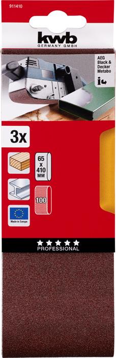 Image du produit kwb Bande abrasive 65X410 grain 100 (100)