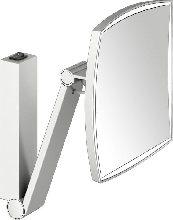 Keuco iLook move Make-up mirror, illuminated, angular, with rocker switch, 1 light colour (200 x 200 mm)