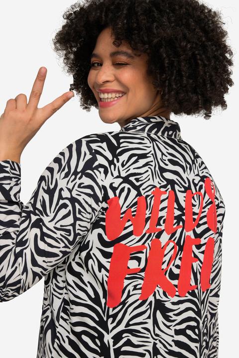 Produktbild Angel of Style Longbluse, Zebradruck, Rücken-Statement, Hemdkragen, Langarm (48)
