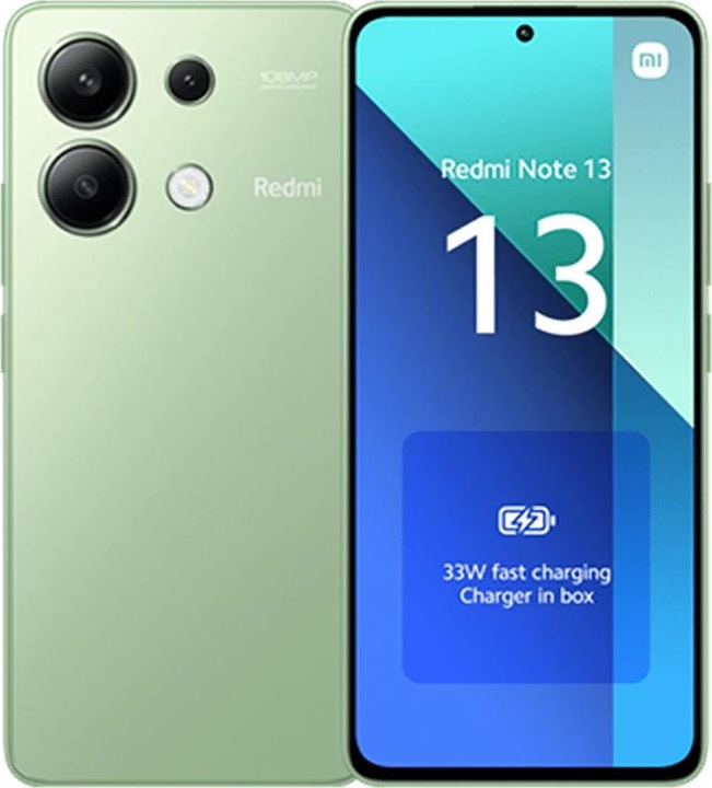 Produktbild Xiaomi Redmi Note 13 (256 GB, Mint Green, 6.67", Hybrid Dual SIM, 108 Mpx, 4G)