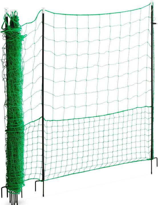 Produktbild Wiesenfield Mobiler Hühnerzaun Geflügelzaun Geflügelnetz Hühnernetz 15 m 125 cm mit Strom