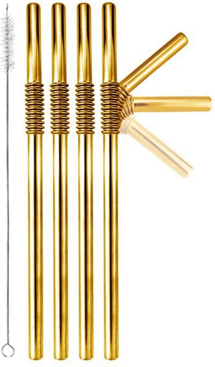 Turtleneck Straw Biegbare Edelstahl Trinkhalme (4x)