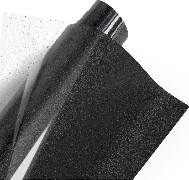 Actual product image Poli-tape Aufbügelfolie Pearl Glitter, 30.5 x 61 cm, Schwarz