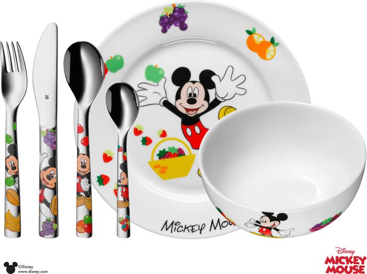 Produktbild WMF Kindergeschirr Kinderbesteck 6tlg Mickey Mouse Edelstahl poliert spülmaschinengeeignet