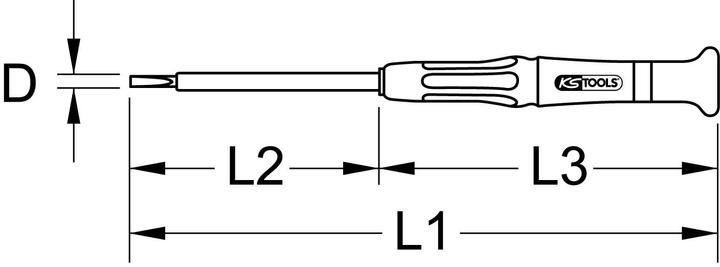 Produktbild KS Tools Isolierter Präzisions-Schlitz-Schraubendreher, 1,5mm (Schlitz)