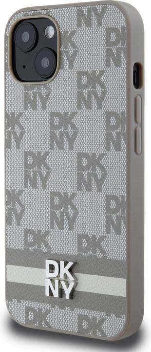 Image du produit DKNY PU Leather Checkered Pattern and Stripe Case pour iPhone 13 Beige (Apple iPhone 13)